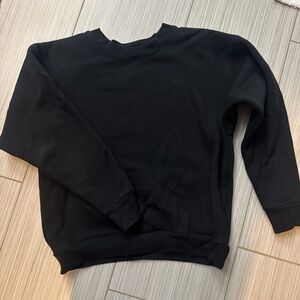 Wonens Crop Shop boutique Black Crewneck Sweatshirt - Classic Minimal Logo